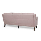 Canapé 3 places en tissu, beige / expresso / rose clair, pieds fuselés