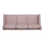 Canapé 3 places en tissu, beige / expresso / rose clair, pieds fuselés