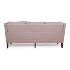 Canapé 3 places en tissu, beige / expresso / rose clair, pieds fuselés