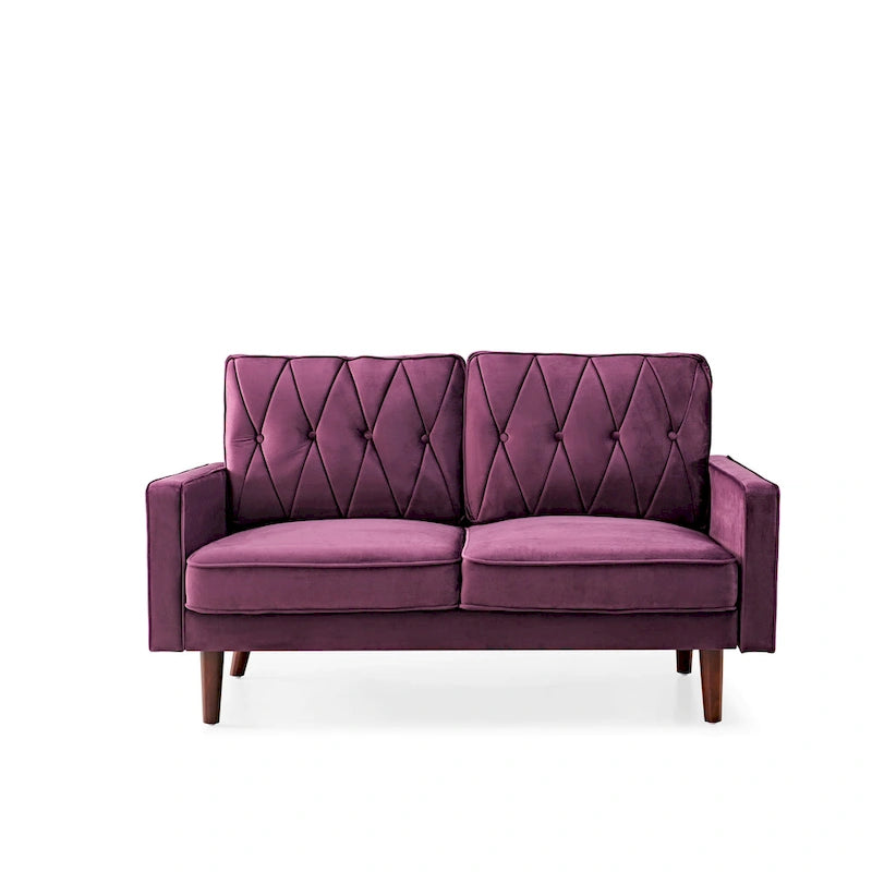 Causeuse 2 places en velours touffeté multicolore