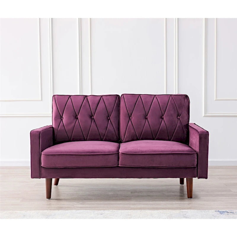 Causeuse 2 places en velours touffeté multicolore