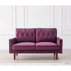 Causeuse 2 places en velours touffeté multicolore