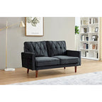Causeuse 2 places en velours touffeté multicolore