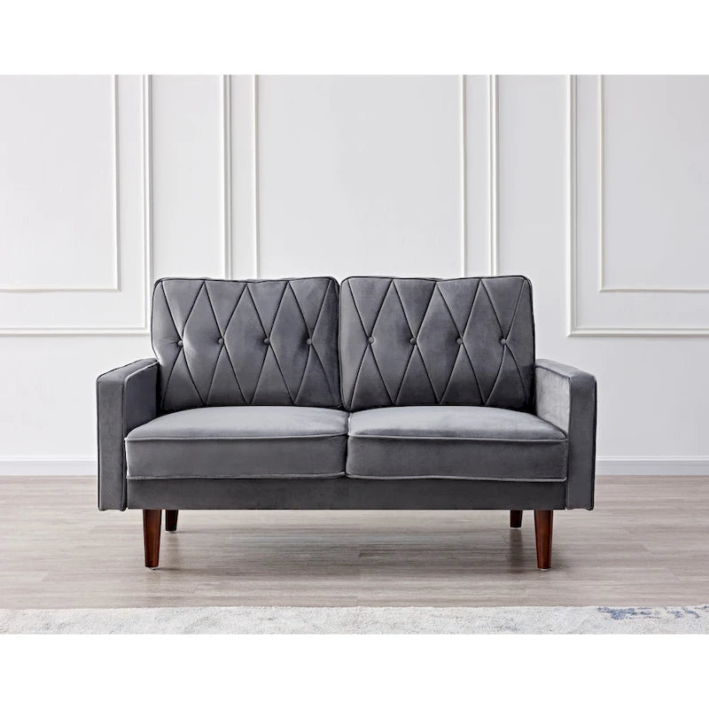 Causeuse 2 places en velours touffeté multicolore