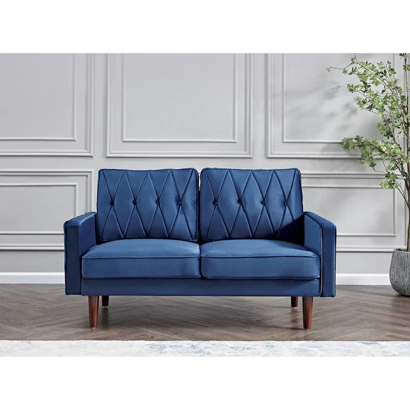 Causeuse 2 places en velours touffeté multicolore