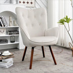 Fauteuil d'appoint à dossier haut en microfibre et accoudoirs évasés, 7 coloris, 1 place