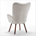 Fauteuil d'appoint à dossier haut en microfibre et accoudoirs évasés, 7 coloris, 1 place