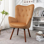 Fauteuil d'appoint à dossier haut en microfibre et accoudoirs évasés, 7 coloris, 1 place