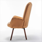Fauteuil d'appoint à dossier haut en microfibre et accoudoirs évasés, 7 coloris, 1 place