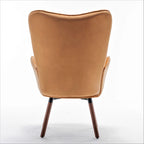 Fauteuil d'appoint à dossier haut en microfibre et accoudoirs évasés, 7 coloris, 1 place