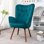 Fauteuil d'appoint à dossier haut en microfibre et accoudoirs évasés, 7 coloris, 1 place