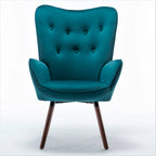 Fauteuil d'appoint à dossier haut en microfibre et accoudoirs évasés, 7 coloris, 1 place