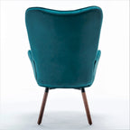 Fauteuil d'appoint à dossier haut en microfibre et accoudoirs évasés, 7 coloris, 1 place