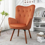Fauteuil d'appoint à dossier haut en microfibre et accoudoirs évasés, 7 coloris, 1 place