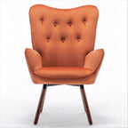 Fauteuil d'appoint à dossier haut en microfibre et accoudoirs évasés, 7 coloris, 1 place