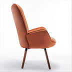 Fauteuil d'appoint à dossier haut en microfibre et accoudoirs évasés, 7 coloris, 1 place