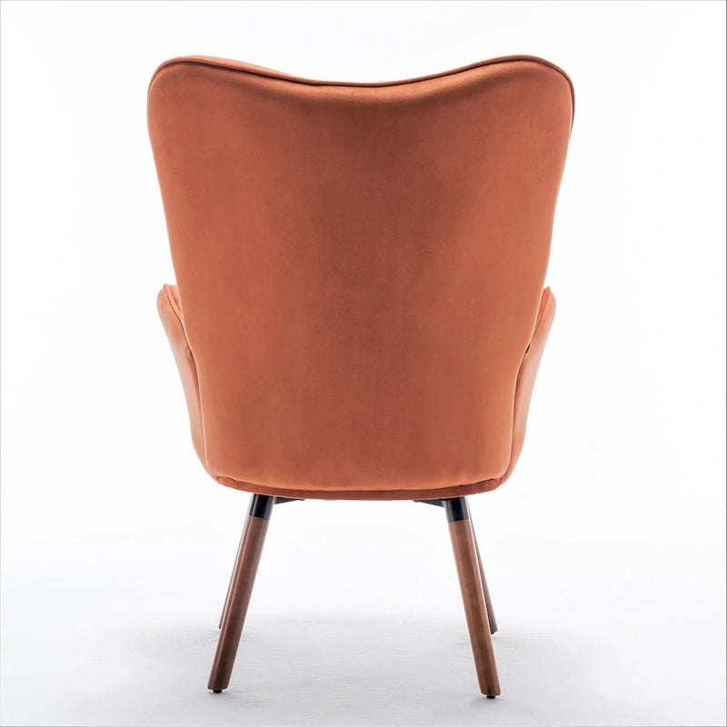 Fauteuil d'appoint à dossier haut en microfibre et accoudoirs évasés, 7 coloris, 1 place