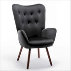 Fauteuil d'appoint à dossier haut en microfibre et accoudoirs évasés, 7 coloris, 1 place