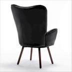 Fauteuil d'appoint à dossier haut en microfibre et accoudoirs évasés, 7 coloris, 1 place