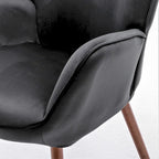 Fauteuil d'appoint à dossier haut en microfibre et accoudoirs évasés, 7 coloris, 1 place