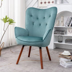 Fauteuil d'appoint à dossier haut en microfibre et accoudoirs évasés, 7 coloris, 1 place