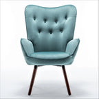 Fauteuil d'appoint à dossier haut en microfibre et accoudoirs évasés, 7 coloris, 1 place