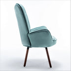 Fauteuil d'appoint à dossier haut en microfibre et accoudoirs évasés, 7 coloris, 1 place