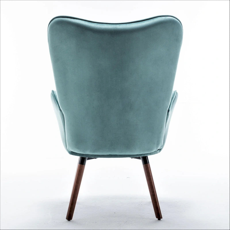 Fauteuil d'appoint à dossier haut en microfibre et accoudoirs évasés, 7 coloris, 1 place