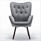 Fauteuil d'appoint à dossier haut en microfibre et accoudoirs évasés, 7 coloris, 1 place