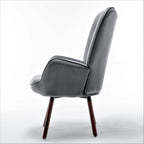 Fauteuil d'appoint à dossier haut en microfibre et accoudoirs évasés, 7 coloris, 1 place