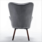 Fauteuil d'appoint à dossier haut en microfibre et accoudoirs évasés, 7 coloris, 1 place