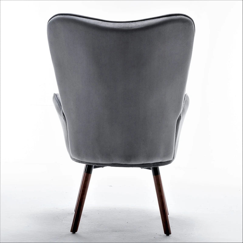 Fauteuil d'appoint à dossier haut en microfibre et accoudoirs évasés, 7 coloris, 1 place