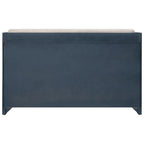 Banc de rangement capitonné 1 place avec 2 tiroirs et panier – Espresso / Chêne / Blanc / Bleu