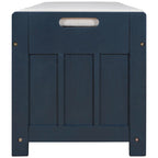 Banc de rangement à portes persiennes, 2 places - Gris délavé / Bleu marine vieilli / Blanc / Espresso rustique