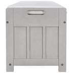 Banc de rangement à portes persiennes, 2 places - Gris délavé / Bleu marine vieilli / Blanc / Espresso rustique