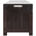 Banc de rangement à portes persiennes, 2 places - Gris délavé / Bleu marine vieilli / Blanc / Espresso rustique