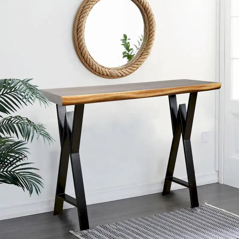 Pied de table robuste, rectangulaire de type W, noir, lot de 4