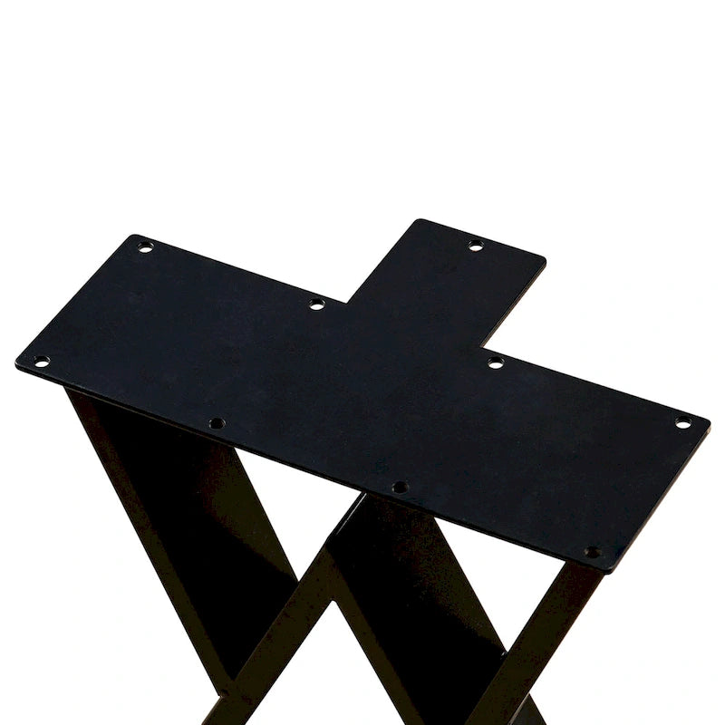 Pied de table robuste, rectangulaire de type W, noir, lot de 4