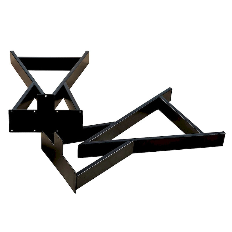 Pied de table robuste, rectangulaire de type W, noir, lot de 4