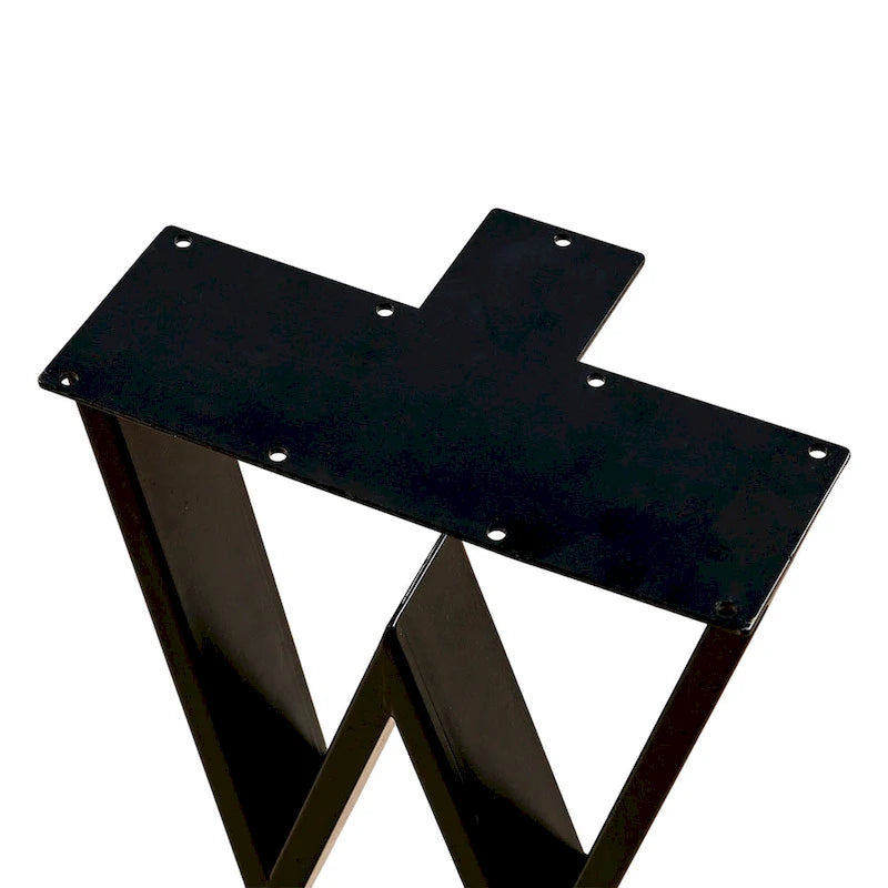 Pied de table robuste, rectangulaire de type W, noir, lot de 4