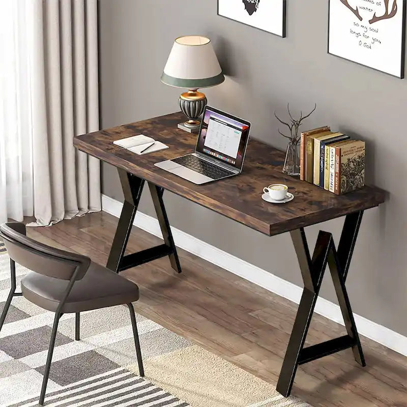 Pied de table robuste, rectangulaire de type W, noir, lot de 4