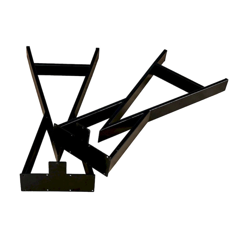 Pied de table robuste, rectangulaire de type W, noir, lot de 4