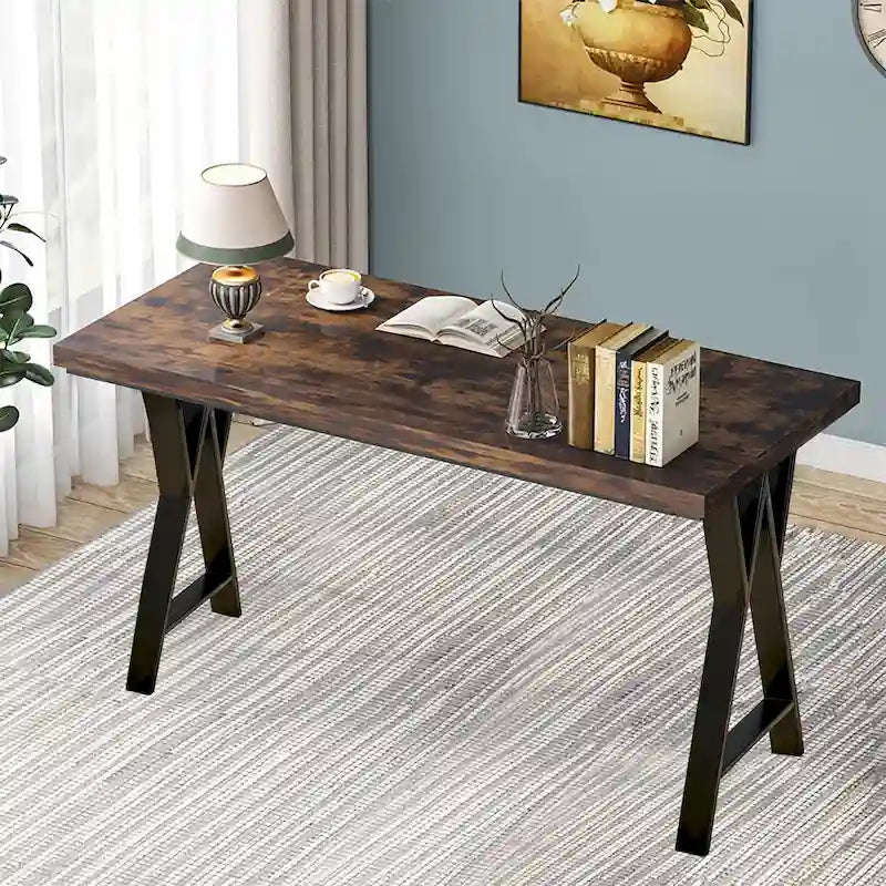 Pied de table robuste, rectangulaire de type W, noir, lot de 4