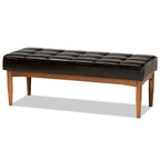 Banc de salle à manger mi-siècle gris / marron foncé / beige, 2 places