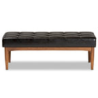Banc de salle à manger mi-siècle gris / marron foncé / beige, 2 places