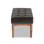 Banc de salle à manger mi-siècle gris / marron foncé / beige, 2 places