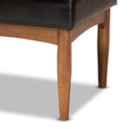 Banc de salle à manger mi-siècle gris / marron foncé / beige, 2 places