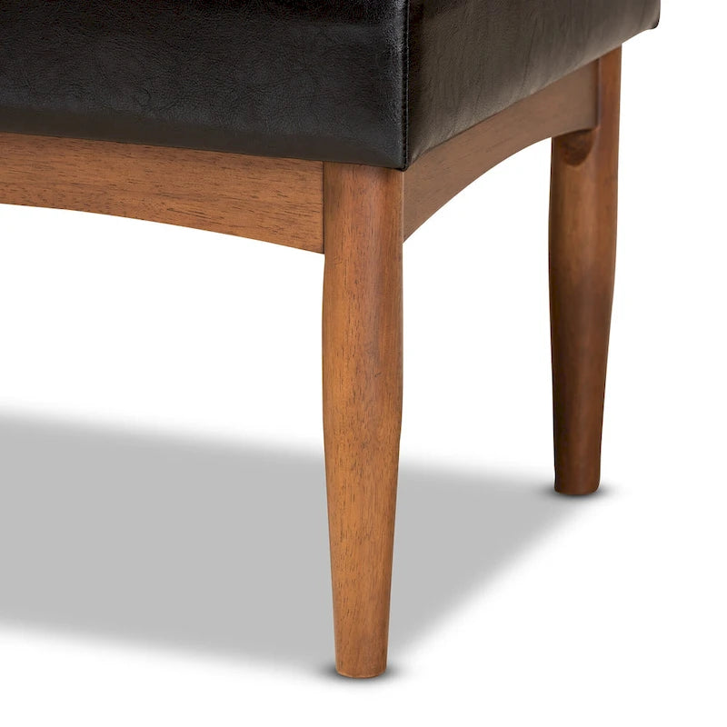 Banc de salle à manger mi-siècle gris / marron foncé / beige, 2 places