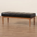 Banc de salle à manger mi-siècle gris / marron foncé / beige, 2 places