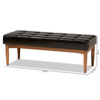 Banc de salle à manger mi-siècle gris / marron foncé / beige, 2 places